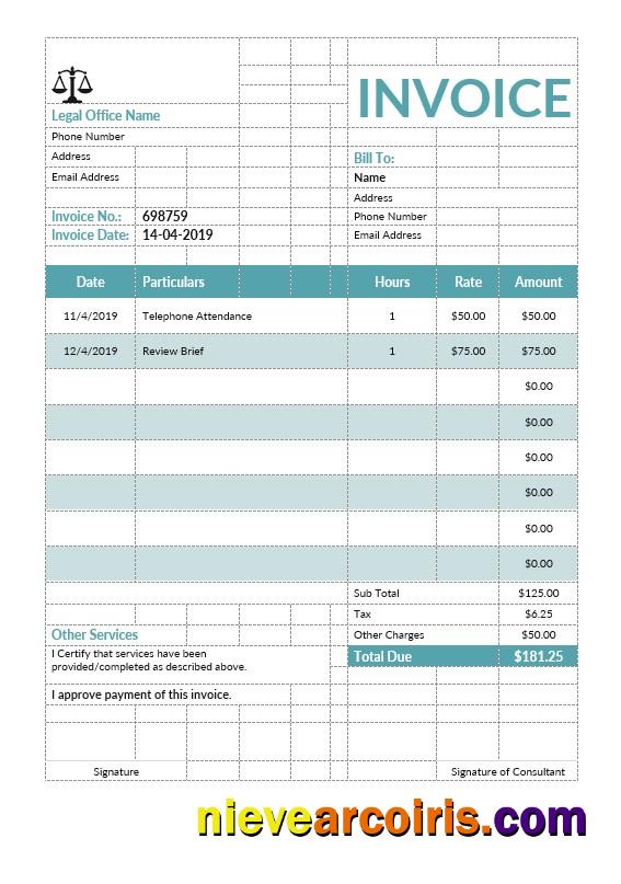 Legal Consulting Invoice